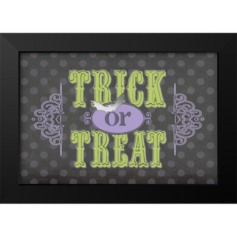 Trick or Treat Black Modern Wood Framed Art Print by Moulton, Jo