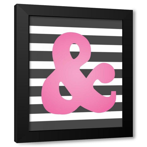 Faux Pink Ampersand 2 Black Modern Wood Framed Art Print with Double Matting by Moulton, Jo