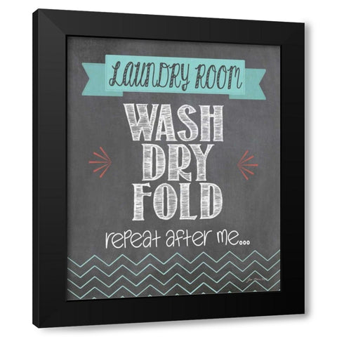 Repeat After Me Black Modern Wood Framed Art Print with Double Matting by Moulton, Jo