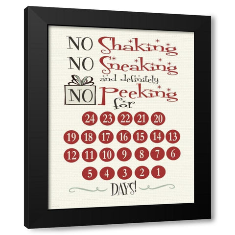 No Peeking Countdown Black Modern Wood Framed Art Print with Double Matting by Moulton, Jo