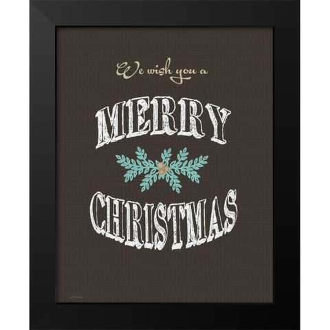 Merry Christmas Wish Black Modern Wood Framed Art Print by Moulton, Jo