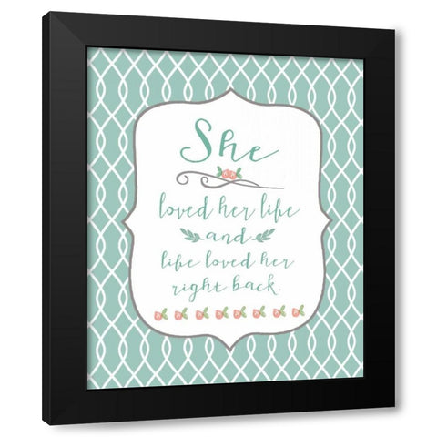 Love Her Life Black Modern Wood Framed Art Print by Moulton, Jo