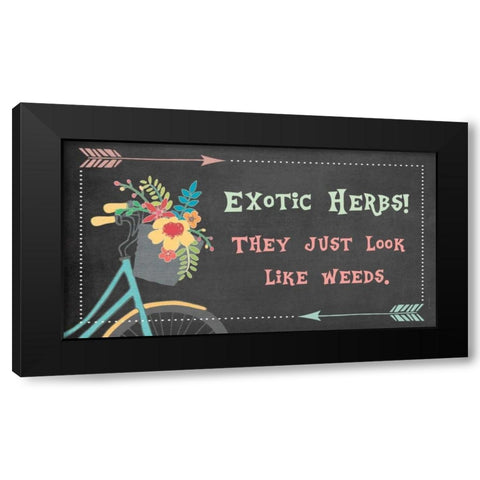 Exotic Herbs - Bike Black Modern Wood Framed Art Print by Moulton, Jo