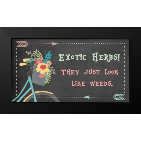 Exotic Herbs - Bike Black Modern Wood Framed Art Print by Moulton, Jo