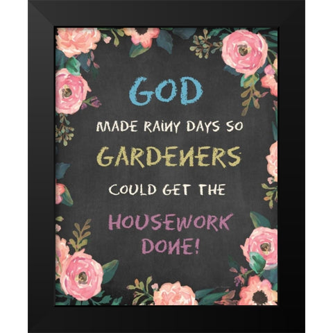 God Made - Floral Black Modern Wood Framed Art Print by Moulton, Jo