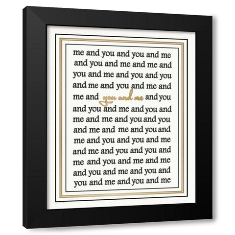 You and Me Black Modern Wood Framed Art Print with Double Matting by Moulton, Jo