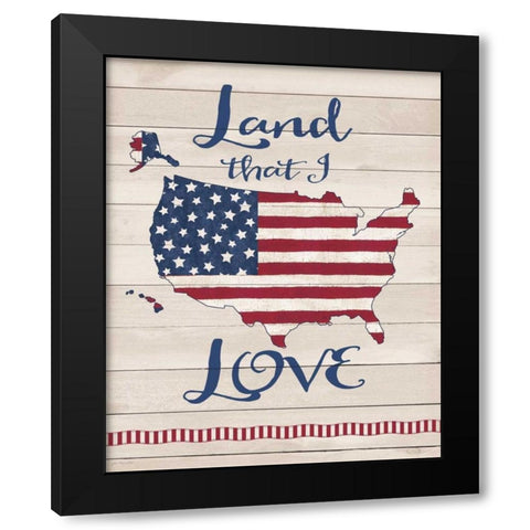 Land I Love Black Modern Wood Framed Art Print by Moulton, Jo
