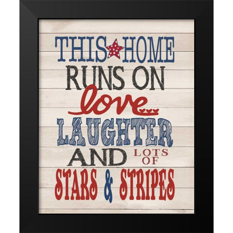 Stars and Stripes Black Modern Wood Framed Art Print by Moulton, Jo