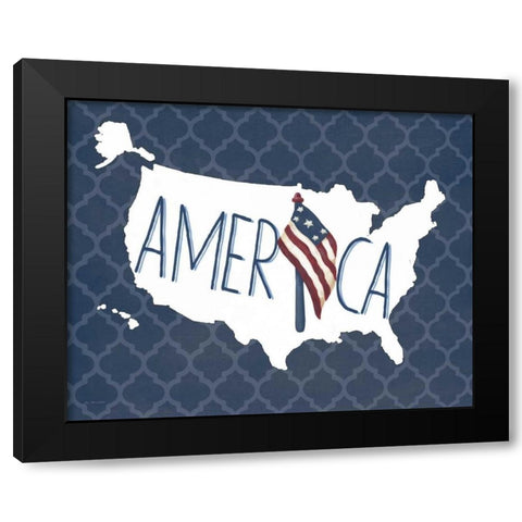 America Black Modern Wood Framed Art Print with Double Matting by Moulton, Jo