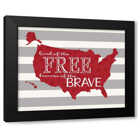 Map of the Free Black Modern Wood Framed Art Print with Double Matting by Moulton, Jo