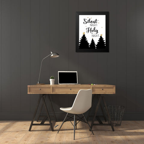 Silent Night Black Modern Wood Framed Art Print by Moulton, Jo