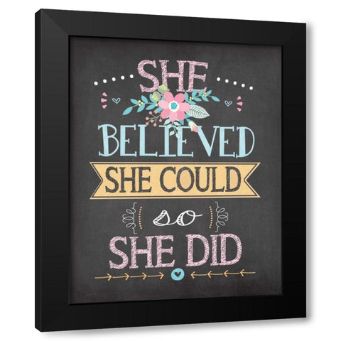 She Believed Black Modern Wood Framed Art Print with Double Matting by Moulton, Jo