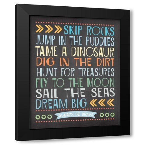 Skip Rocks Black Modern Wood Framed Art Print with Double Matting by Moulton, Jo