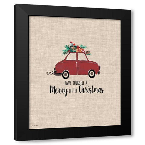 Merry Little Christmas Black Modern Wood Framed Art Print with Double Matting by Moulton, Jo