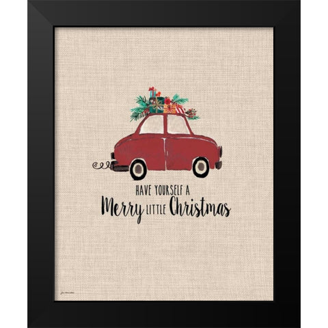 Merry Little Christmas Black Modern Wood Framed Art Print by Moulton, Jo