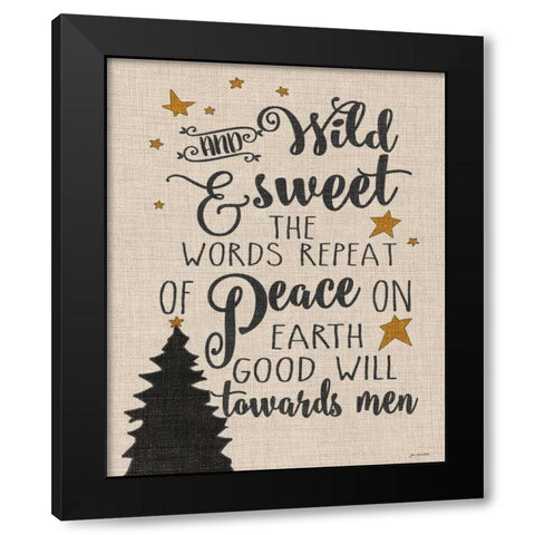 Goodwill Towards Men Black Modern Wood Framed Art Print by Moulton, Jo
