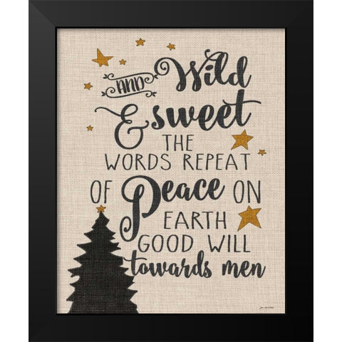 Goodwill Towards Men Black Modern Wood Framed Art Print by Moulton, Jo