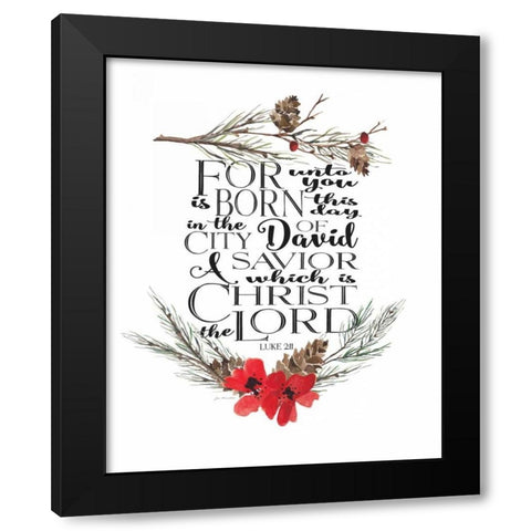 Modern Luke 2-11 Black Modern Wood Framed Art Print by Moulton, Jo