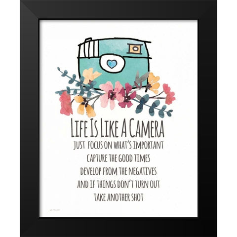 Life is Like a Camera Black Modern Wood Framed Art Print by Moulton, Jo