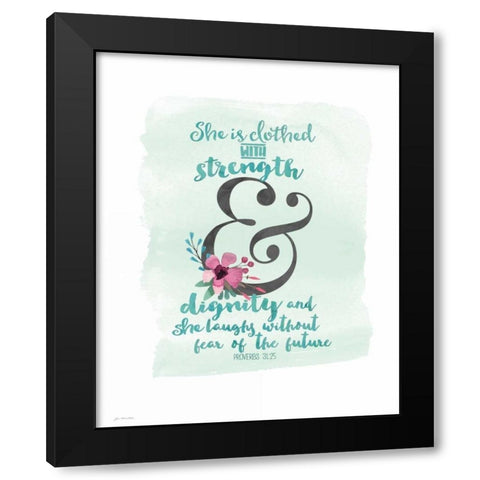 Strength and Dignity Black Modern Wood Framed Art Print by Moulton, Jo