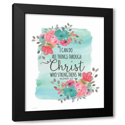 All Things Thru Christ Black Modern Wood Framed Art Print with Double Matting by Moulton, Jo