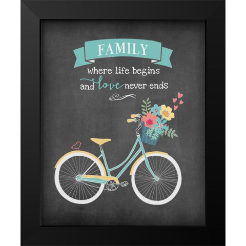 Family Begins Black Modern Wood Framed Art Print by Moulton, Jo