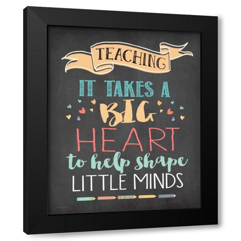 Big Heart Black Modern Wood Framed Art Print by Moulton, Jo