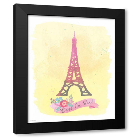 La Tour Eiffel Black Modern Wood Framed Art Print by Moulton, Jo