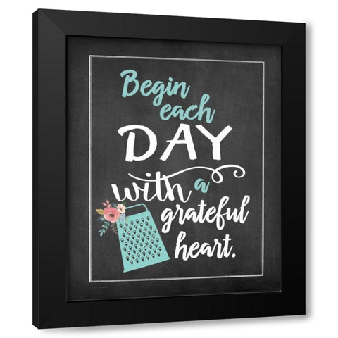 Begin Each Day Black Modern Wood Framed Art Print with Double Matting by Moulton, Jo