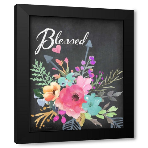 Blessed Black Modern Wood Framed Art Print with Double Matting by Moulton, Jo