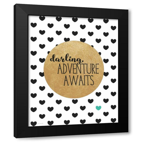 Adventure Awaits Black Modern Wood Framed Art Print with Double Matting by Moulton, Jo