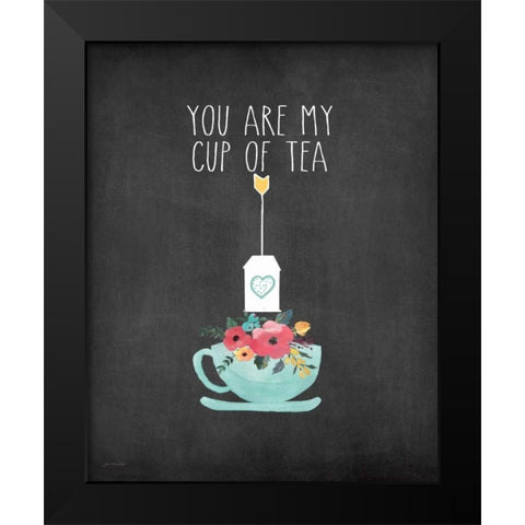 Cup of Tea Black Modern Wood Framed Art Print by Moulton, Jo