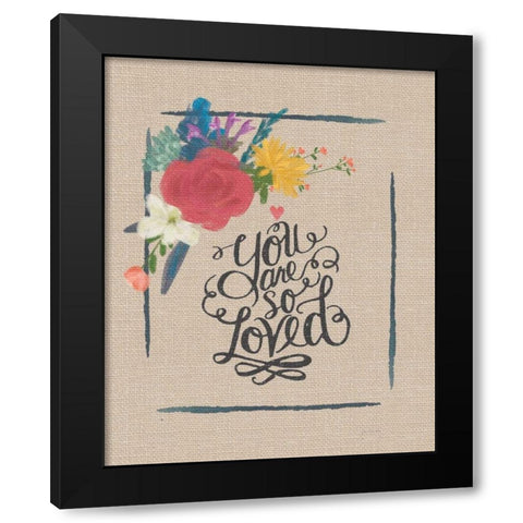 You So Loved Black Modern Wood Framed Art Print with Double Matting by Moulton, Jo