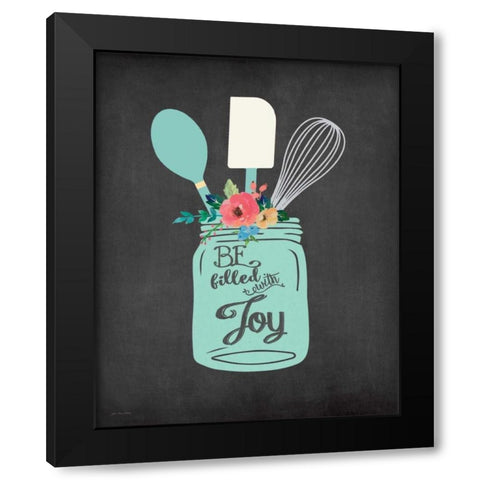 Joy Jar Black Modern Wood Framed Art Print by Moulton, Jo