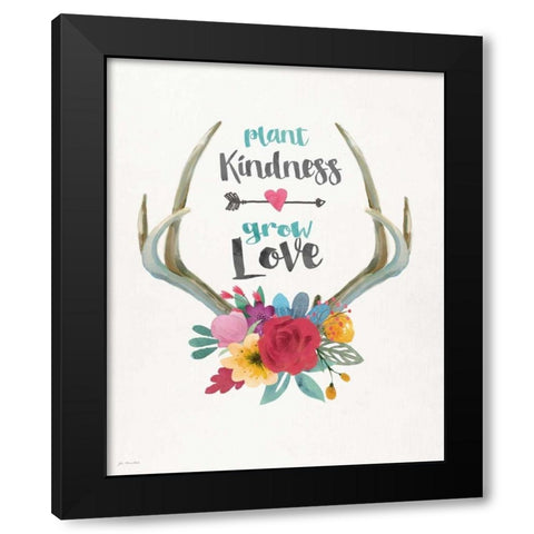 Grow Love Black Modern Wood Framed Art Print with Double Matting by Moulton, Jo