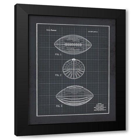 Football - Black Black Modern Wood Framed Art Print by Moulton, Jo