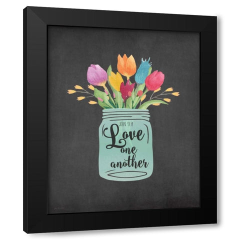 Love Another Black Modern Wood Framed Art Print by Moulton, Jo