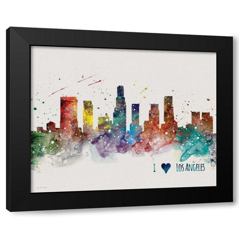 LA Black Modern Wood Framed Art Print by Moulton, Jo