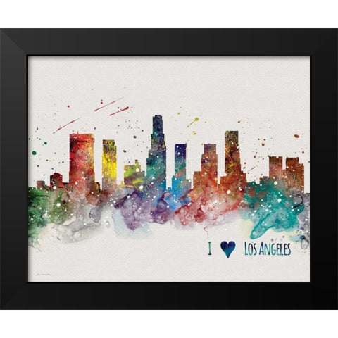 LA Black Modern Wood Framed Art Print by Moulton, Jo