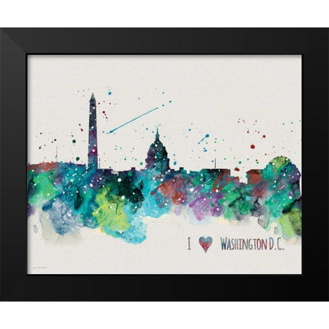 Washington DC Black Modern Wood Framed Art Print by Moulton, Jo