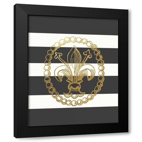 Fleur de Lis I Black Modern Wood Framed Art Print by Moulton, Jo