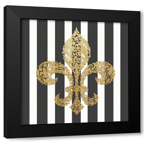 Fleur de Lis VI Black Modern Wood Framed Art Print with Double Matting by Moulton, Jo