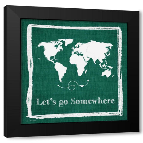 Lets Go Somewhere Black Modern Wood Framed Art Print with Double Matting by Moulton, Jo