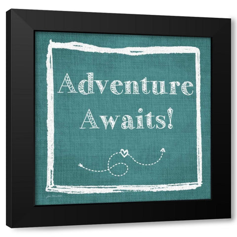 Adventure Awaits Black Modern Wood Framed Art Print with Double Matting by Moulton, Jo