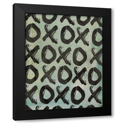 XOXO Black Modern Wood Framed Art Print with Double Matting by Moulton, Jo