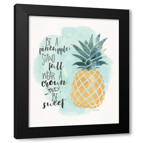 Pineapple Black Modern Wood Framed Art Print with Double Matting by Moulton, Jo