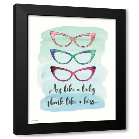 Think Like a Boss Black Modern Wood Framed Art Print with Double Matting by Moulton, Jo