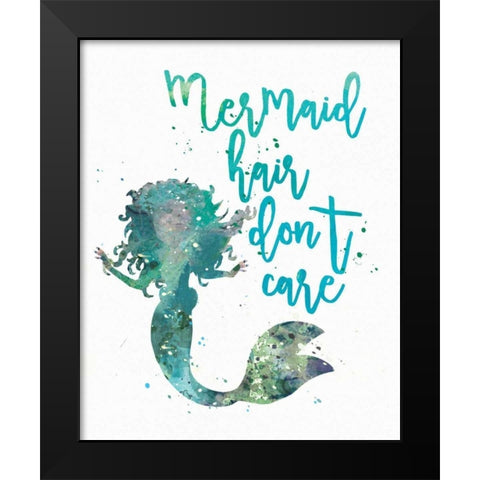 Mermaid Hair Black Modern Wood Framed Art Print by Moulton, Jo