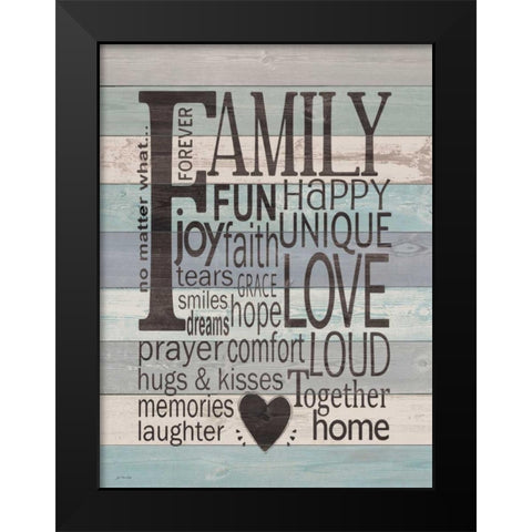Family Black Modern Wood Framed Art Print by Moulton, Jo