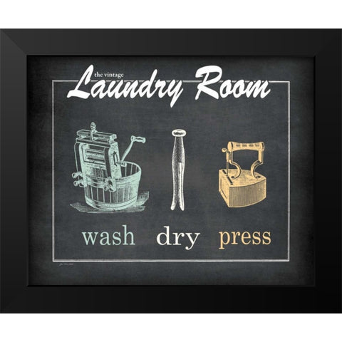 Vintage Laundry Black Modern Wood Framed Art Print by Moulton, Jo